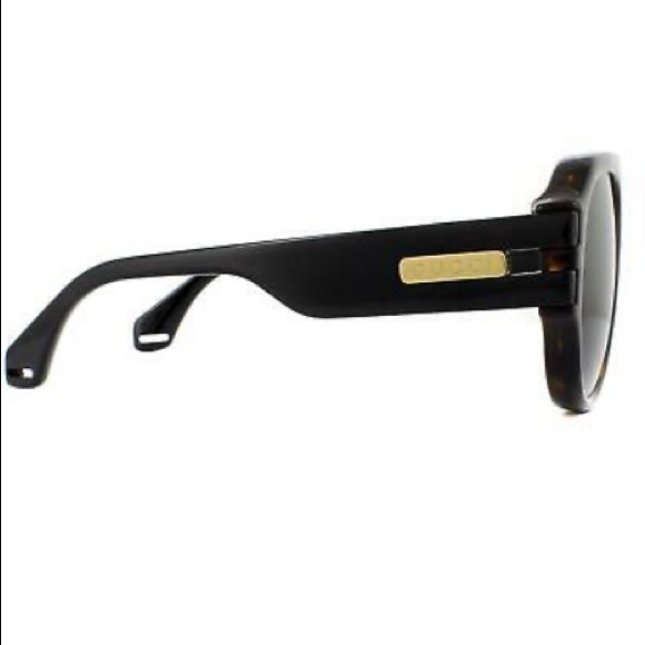 Gucci Black Brown Green 0665 Havana Sport Chunky Aviator Gg0665s Unisex Sunglass - Picture 6 of 8